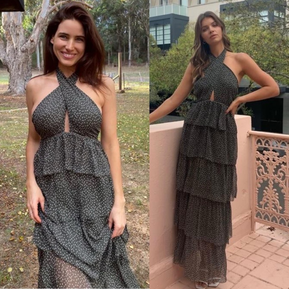 SIR. | Isabella Silk Tiered Halter Gown Size: US 2